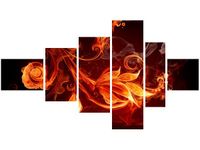 100CM 180CM OBRAZ 6 ELEM PŁOMIENNE KWIATY ŚCIENNY