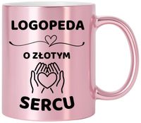 Kubek różowy z dedykacją wyjątkowy prezent dla LOGOPEDY