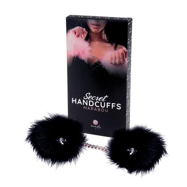 Black Marabou Handcuffs zdjęcie 1