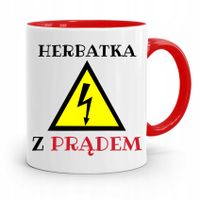 Kubek Czerwony Dla Elektryka Herbatka Z Prądem Z Nadrukiem Ze Zdjęciem