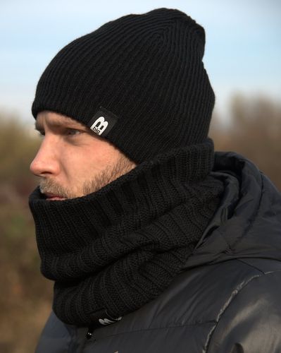 CZARNY KOMPLET MĘSKI CZAPKA + KOMIN TUBA W6 na Arena.pl