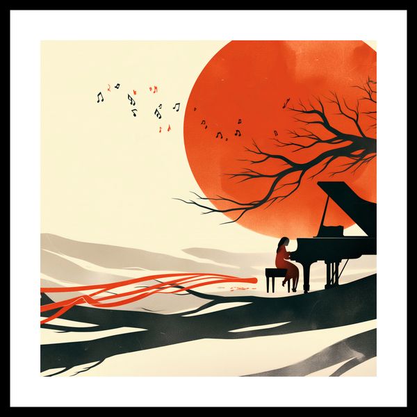 Plakat 50x50cm Pianistka zdjęcie 3