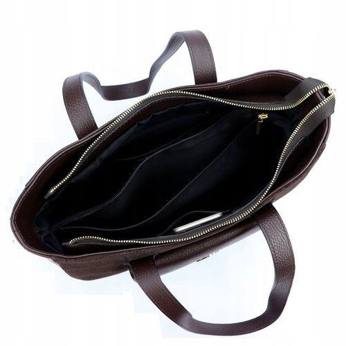 Torebka skórzana zamszowa A4 Gregorio shopper klasyczna 1729 ciemny brąz na Arena.pl