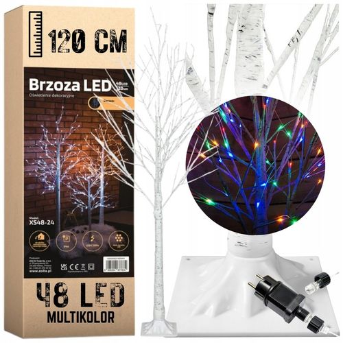 Brzoza led 120cm 48led multikolor drzewko dekoracja bożenarodzenie kolorowy na Arena.pl