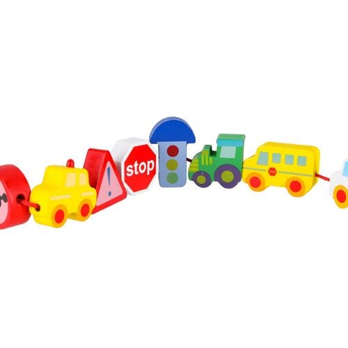 ZESTAW DREWNIANYCH KLOCKÓW  POJAZDY na Arena.pl