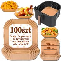 WKŁAD PAPIEROWY DO FRYTKOWNICY FRYTOWNICY BEZTŁUSZCZOWEJ 16x16x4,5cm 100szt