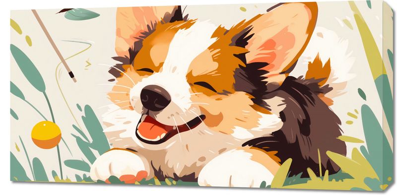 Obraz 100x50cm Beztroski Corgi zdjęcie 1