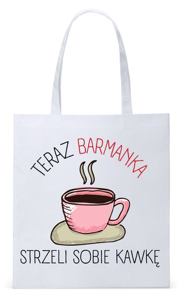 Dla Barmana Bartender Torba Eco Biała Shopper Z Nadrukiem Ze Zdjęciem zdjęcie 1