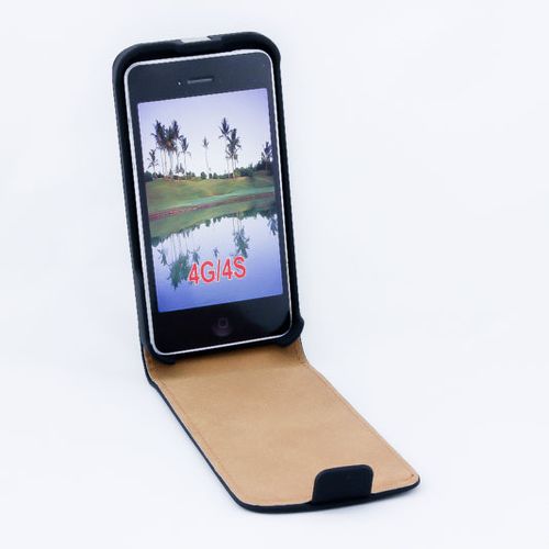 Geffy Etui do iPhone 4s/iPhone 4 Eco Leather flip black na Arena.pl