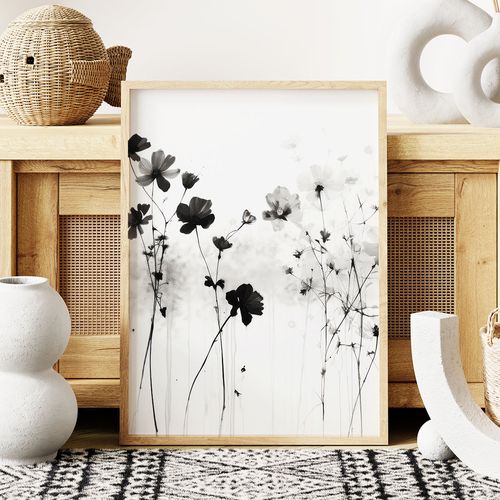 Plakat czarne kwiaty 40x50 cm na Arena.pl