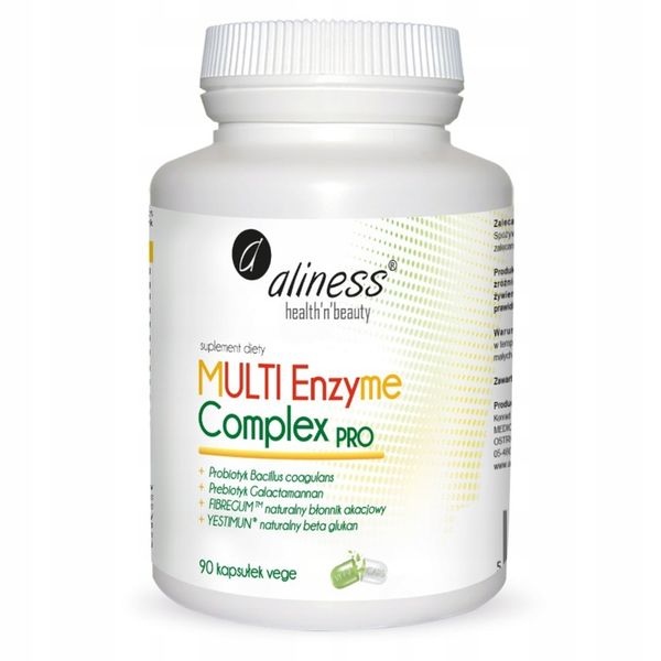 Aliness MULTI Enzyme Complex PRO 90 kap Enzymy TRAWIENIE Bromelaina Wzdęcia zdjęcie 1