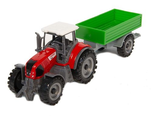 Traktor z przyczepą czerwony na Arena.pl