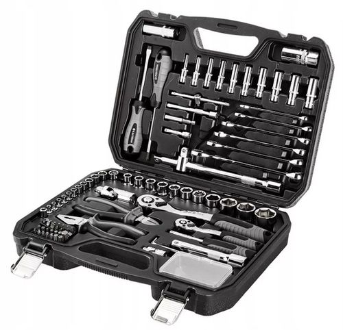 ZESTAW NARZĘDZI M4K GARAGE NEO TOOLS 90 el. WALIZKA KLUCZE NASADOWE 10-100 na Arena.pl