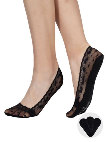 Skarpety stopki damskie niskie koronkowe z ABS czarne 3PAK 36-41 YOCLUB na Arena.pl