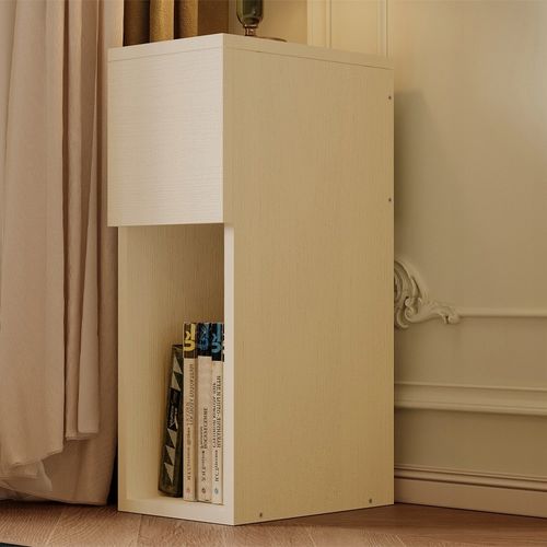 SZAFKA NOCNA BIAŁA Z SZUFLADĄ STOLIK Z PÓŁKĄ NOWOCZESNY LOFT SYPIALNI 55 CM na Arena.pl