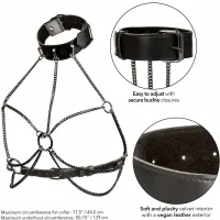 calexotics euphoria plus size - uprząż z kołnierzem i łańcuszkami xl