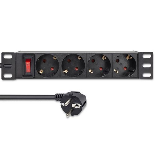 Qoltec Aluminiowa Listwa zasilająca  PDU do  RACK 10'' 1U 16A 4xSCHUKO na Arena.pl
