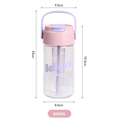 Butelka na wodę z koszyczkiem i słomką 800 ML Believe BD34 na Arena.pl