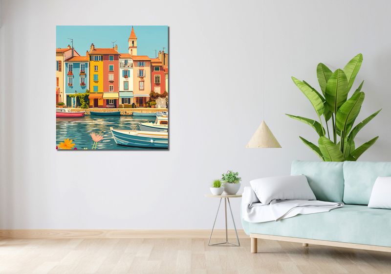 Obraz 90x100cm Wielobarwne Nadbrzeże zdjęcie 2