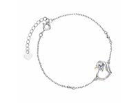 Rodowana srebrna bransoletka gwiazd celebrytka serce jednorożec cyrkonie srebro 925 Z1728BGR_MUBL