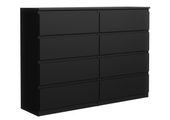 KOMODA 8 SZUFLAD 120CM CZARNA OD PRODUCENTA DO SALONU SYPIALNI