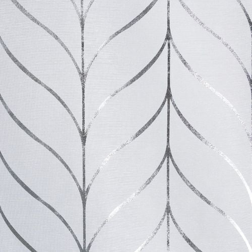 Firana na przelotkach z srebrnym nadrukiem BIRAY 140X250 biała + srebrna na Arena.pl