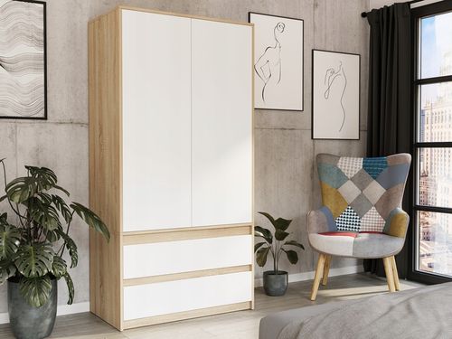 Szafa garderoba 90cm 2drzwi 2szuflad antracyt mix artisan B-9TIP na Arena.pl