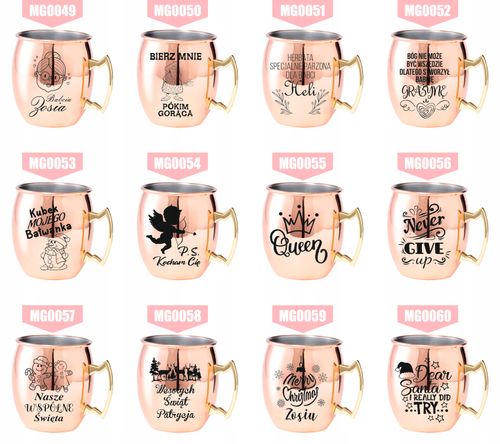 Kubek koktajlowy z uchem ze stali z grawerem PREZENT Z TWOIM IMIENIEM na Arena.pl