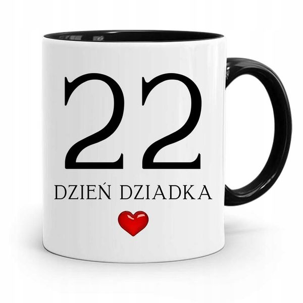 Kubek Czarny Prezent Dla Dziadka Dzień Dziadka 22 Z Nadrukiem Ze Zdjęciem zdjęcie 1