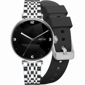 smartwatch gravity srebrno czarny 2 paski gt26-9