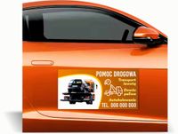 Magnes na auto reklama magnetyczna 60x30 pomoc drogowa LAWETA DOWÓZ PALIWA