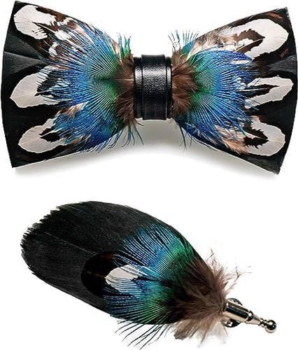 Ręcznie robiona muszka z piórami na Arena.pl