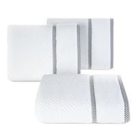 Ręcznik frotte z tłoczoniem w kratkę i bordiurą CALE 50X90 biały