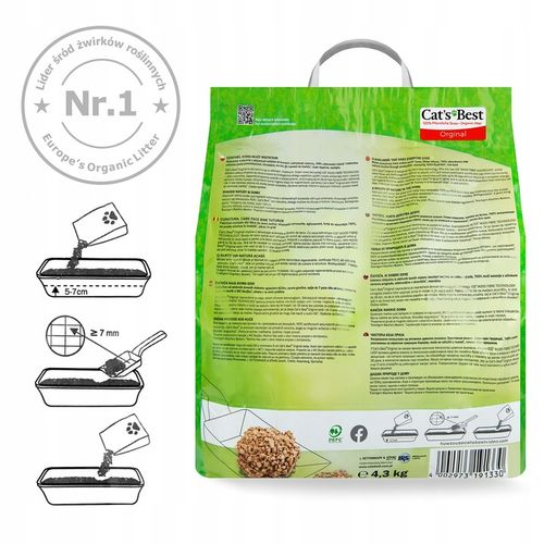 ŻWIREK DREWNIANY DLA KOTA CATS BEST ORIGINAL 10L ZBRYLAJĄCY NATURALNY EKO na Arena.pl