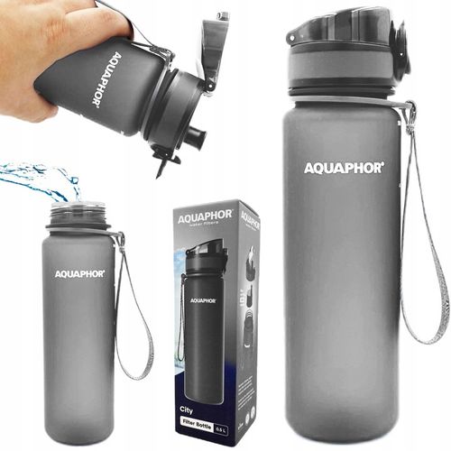 Butelka filtrująca bidon filtr AQUAPHOR 0.5 l SZARA na Arena.pl