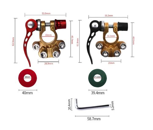 Klemy zaciskowe do akumulatora 6V, 12V, 24V - komplet na Arena.pl