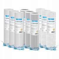 Filtr do wody wkład węglowy sznurkowy piankowy 10" 5 mikron PP5 9 szt