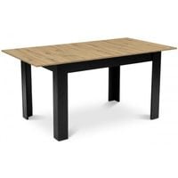 STÓŁ ROZKŁADANY DĄB ARTISAN 120-160 CM CZARNE NOGI