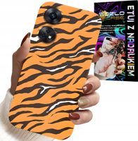 ETUI DO OPPO RENO8 T 4G - PLECKI W TYGRYSIE PASKI POKROWIEC +SZKŁO