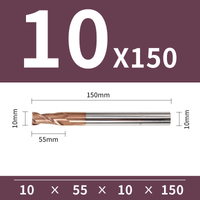 Frez 2-ostrzowy VHM do stali 55 HRC - TiSiN Rozmiar: Ø10x55x12Dx150L