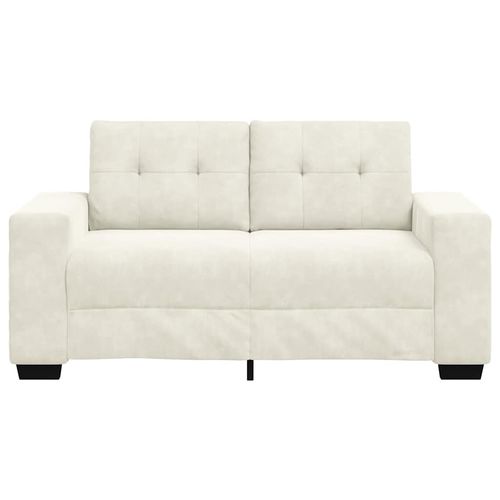 Sofa dwuosobowa, kremowa, 120 cm, aksamit na Arena.pl