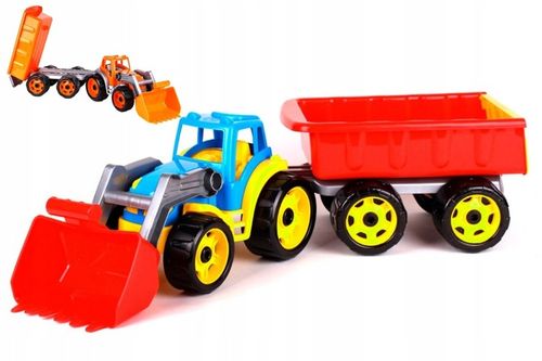 DUZY 65cm Traktor ciągnik z przyczepą na Arena.pl