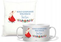 Zestaw PODUSZKA + KUBEK koło gospodyń wiejskich KGW TWÓJ TEKST GRAFIKA