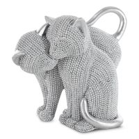 Figurka z żywicy poliestrowej kotki ELDO 16X10X13 srebrna