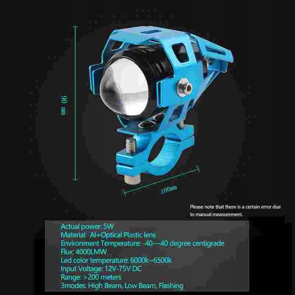 2 X Dalekosiężny Halogen U5 Mini+Włącznik 5W Black zdjęcie 8