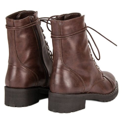 Brązowe Wiązane Botki r.38 na Arena.pl