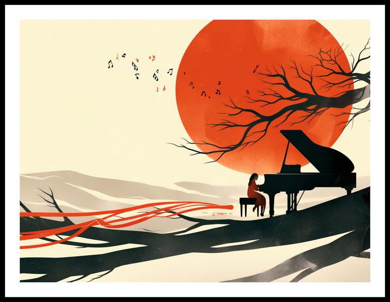 Plakat 80x60cm Pianistka zdjęcie 3