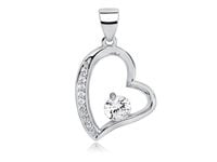 RODOWANY SREBRNY WISIOREK SERCE HEART CYRKONIE