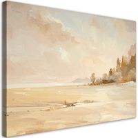 Obraz do salonu sypialni, Pastelowa Plaża Minimalistyczny