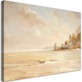 Obraz do salonu sypialni, Pastelowa Plaża Minimalistyczny